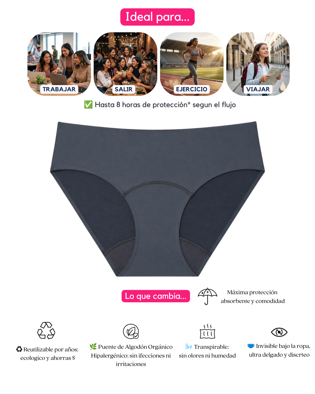 Portia (Bonded Hi Cut) - Moderado Invisible