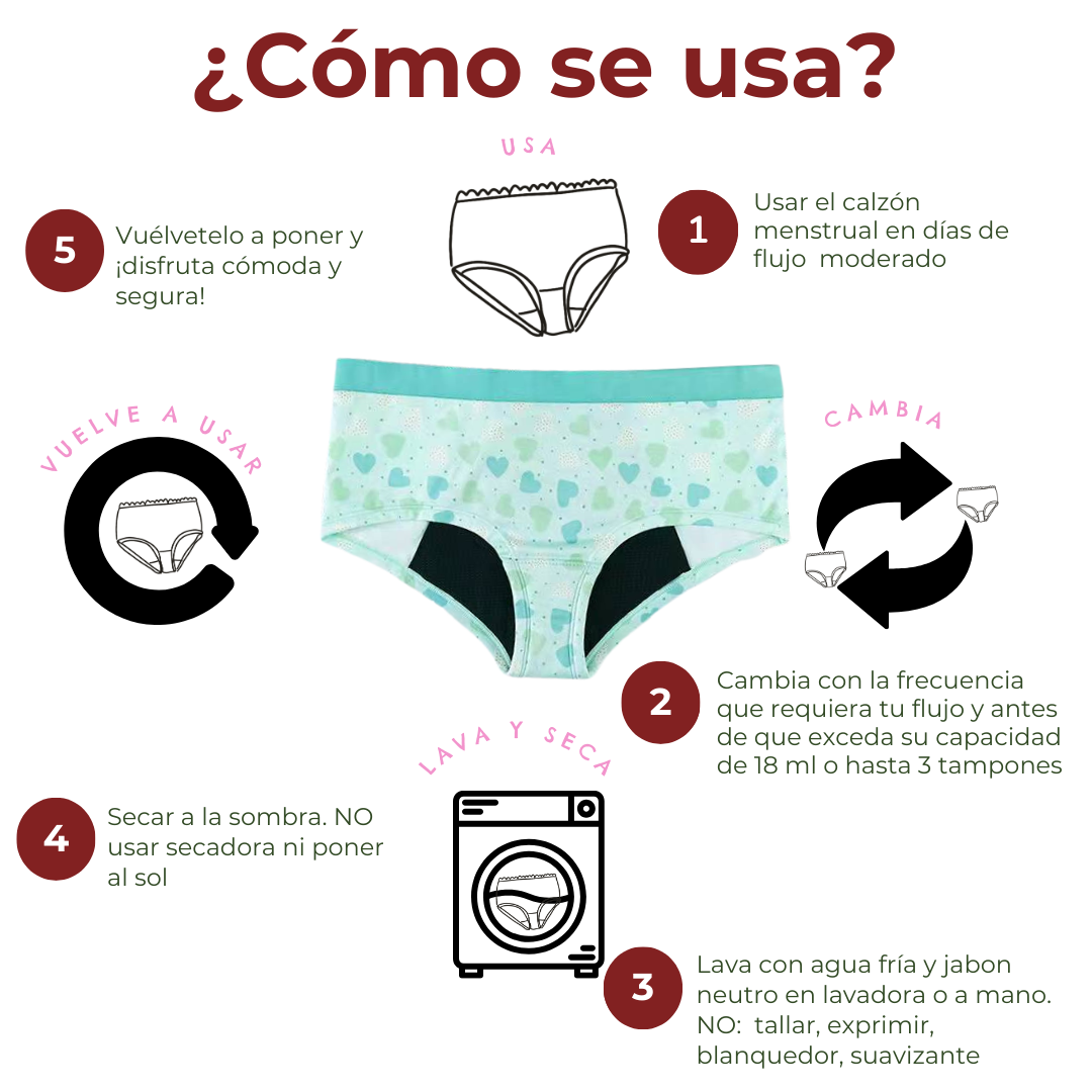 Kari Corazones Verde (Brief) - Moderado Niñas