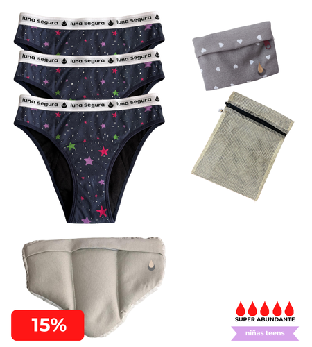 Kit Básico Mi Primera Menstruación - Súper Abundante