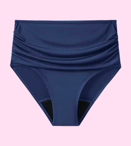 Traje de Baño Soa Plisado - (tiro alto) - Ligero a Moderado