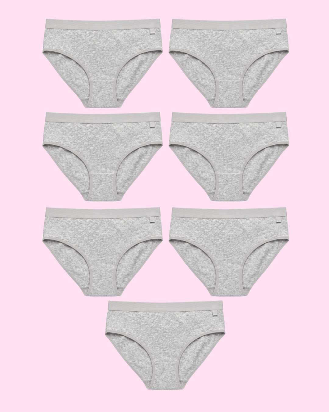 Pack 7 Panties Esenciales para Menstruación y Flujo Vaginal