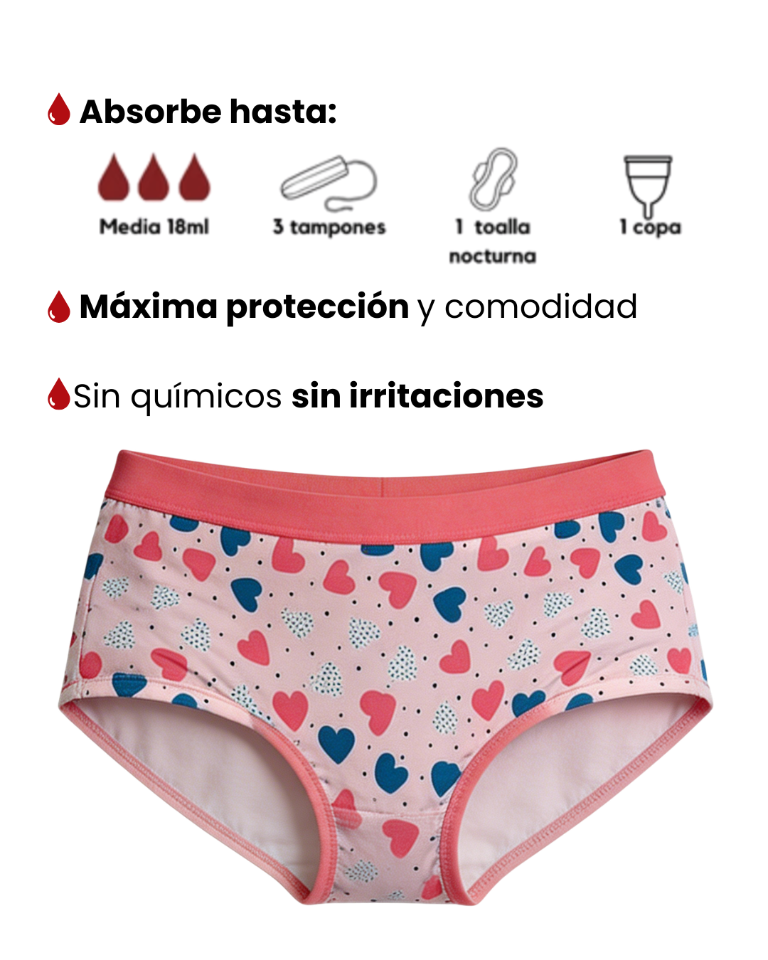 Kari Corazones Rosa (Brief) - Moderado Niñas