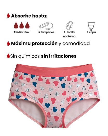 Kari Corazones Rosa (Brief) - Moderado Niñas