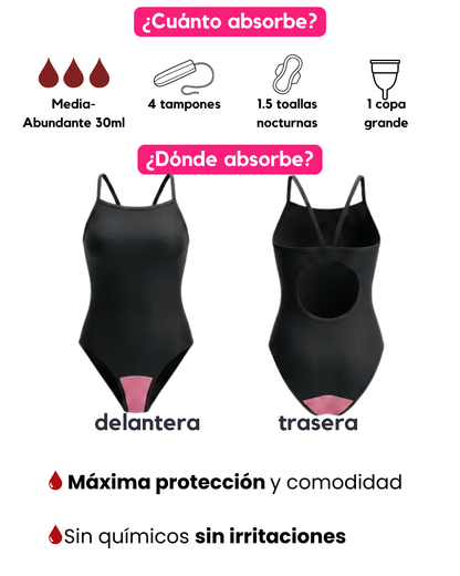 Traje de Baño Completo Arche - Moderado a Abundante Niñas