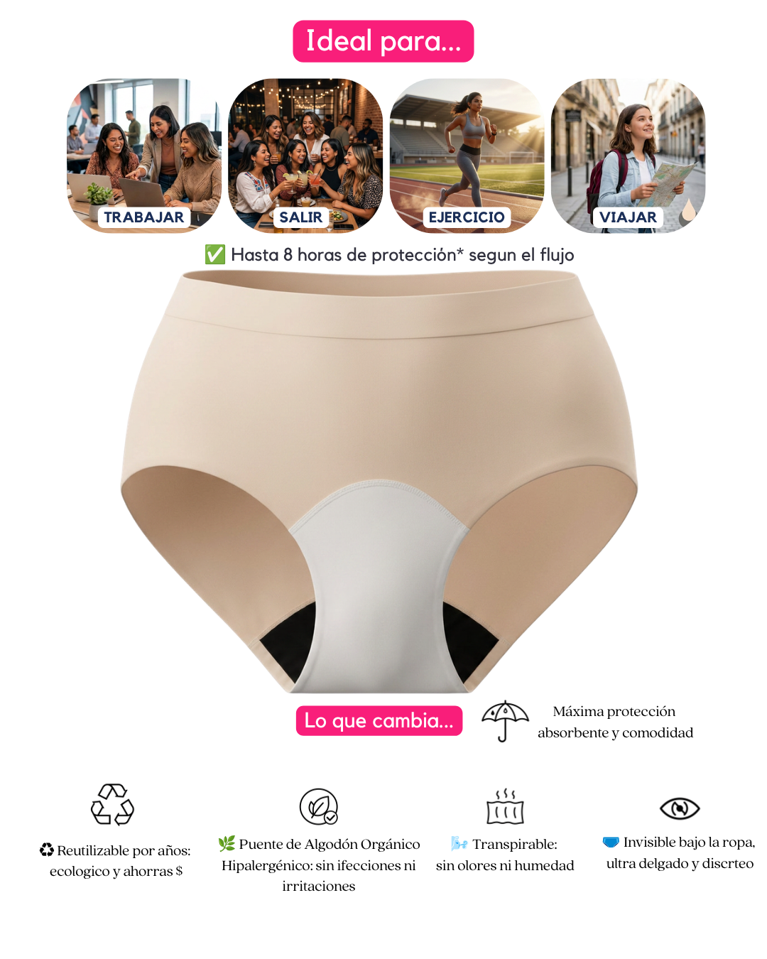 Portia (Bonded Hi Cut) - Moderado Invisible