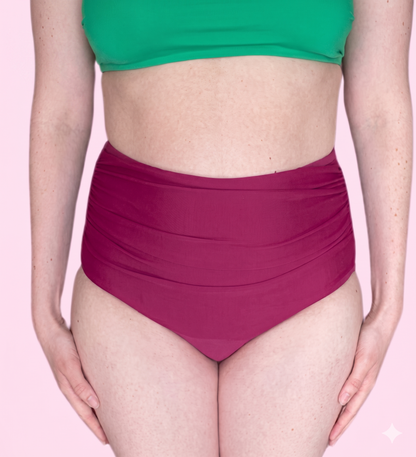 Traje de Baño Soa Plisado - (tiro alto) - Ligero a Moderado