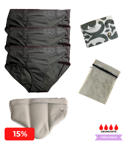 Kit Básico ABUNDANTE - Mi Primera Menstruación