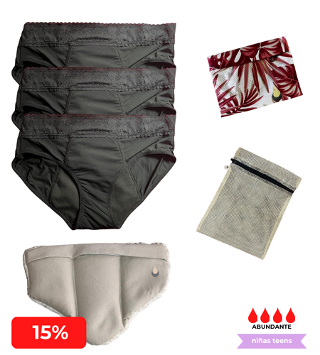 Kit Básico ABUNDANTE - Mi Primera Menstruación