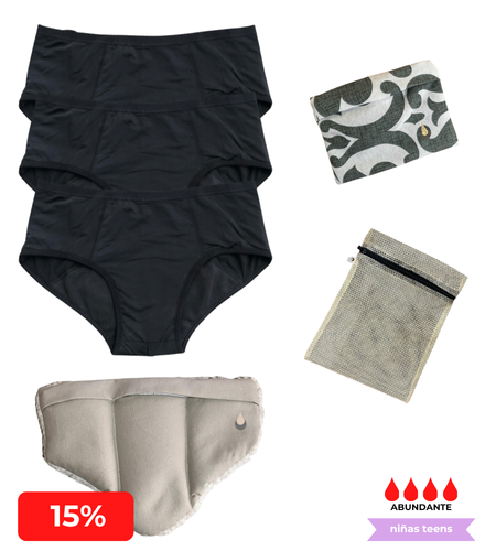 Kit Básico ABUNDANTE - Mi Primera Menstruación