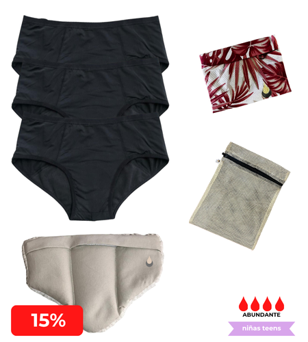 Kit Básico ABUNDANTE - Mi Primera Menstruación