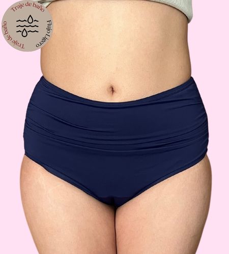 Traje de Baño Soa Azul Marino (tiro alto) - Ligero a Moderado